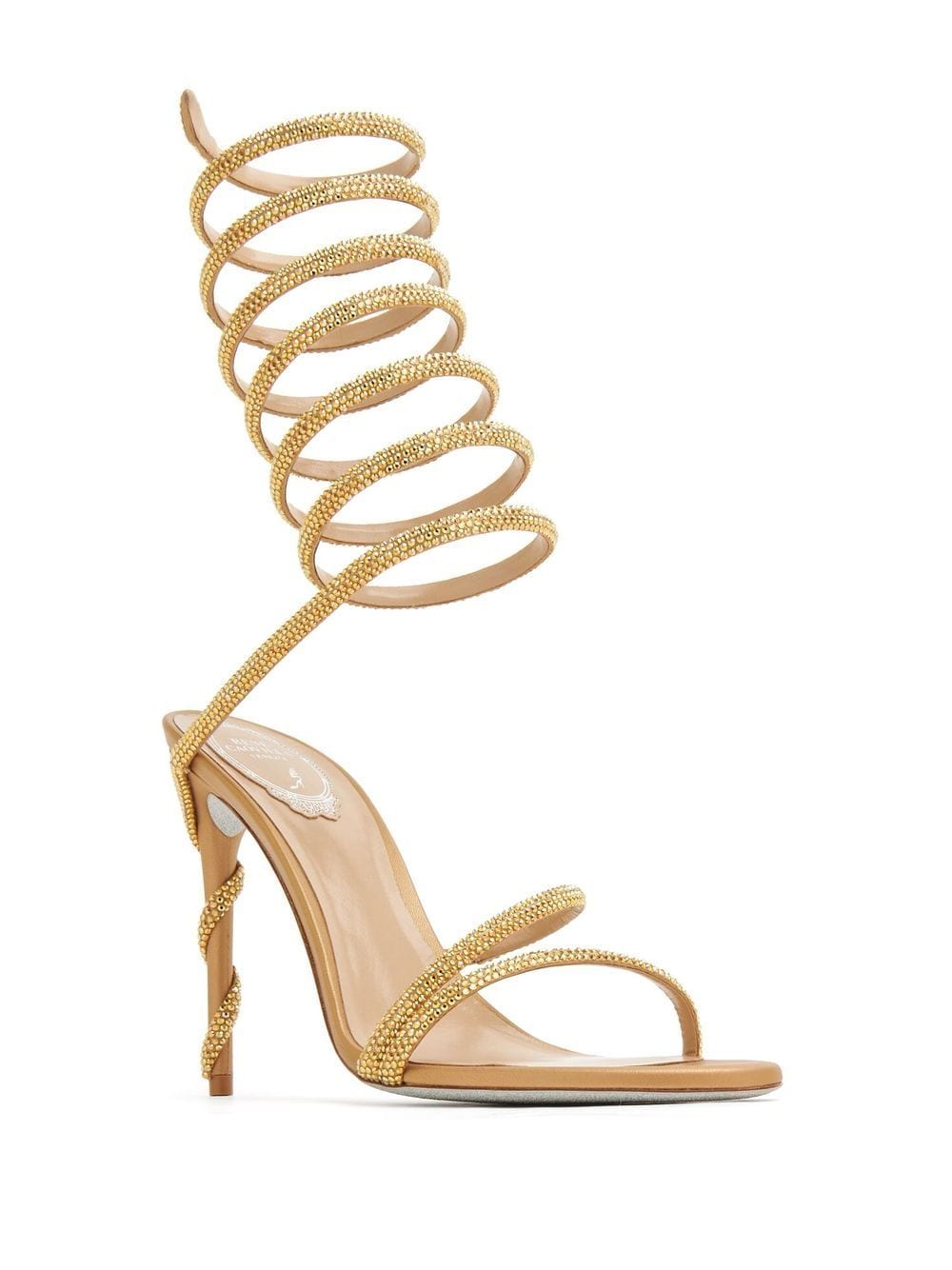 Gold spiral design heeled sandals women RENE CAOVILLA